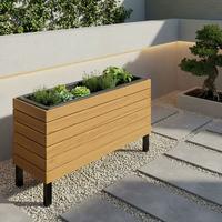 Hochbeet Marlo Echtholz massiv ca. 69x41x26 cm - Schwarz/Akaziefarben, MODERN, Holz/Kunststoff (69/41/26cm) - Bessagi Garden