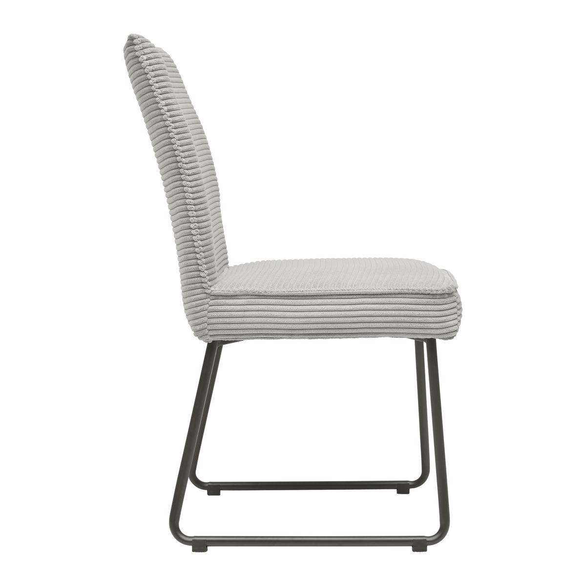 Stol Cora, Siva, Žamet - siva/črna, Moderno, kovina/tekstil (47/90/60cm) - Mömax