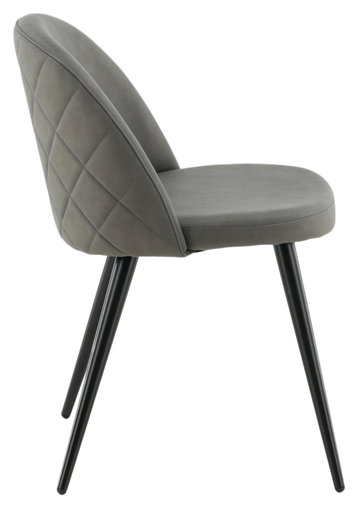 STUHL-SET VELVET - Dunkelgrau/Beige, Design, Kunststoff/Textil (50/76,5/57cm) - Livetastic
