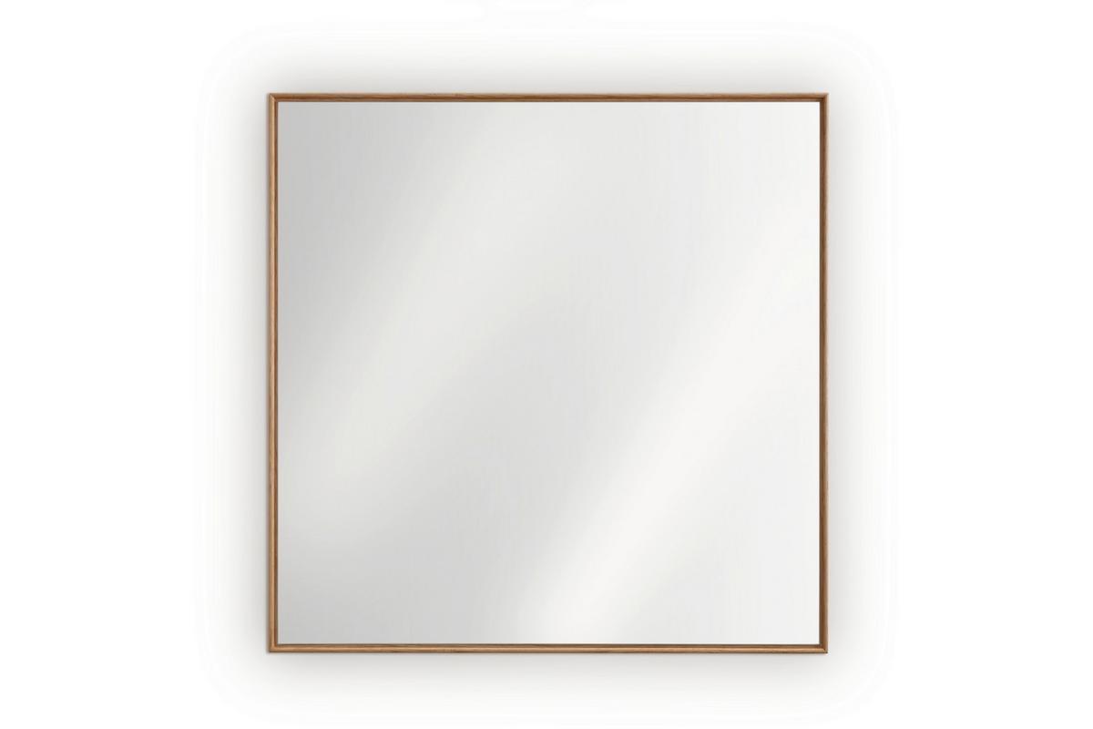 LUSTRO ŚCIENNE RIVA - kolor dębowy, Natur, drewno/szkło (80/80/3cm) - Linea Natura
