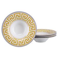 Set Krožnikov Za Testenine Gourmet Athena, 4-Delni - bela/barve medu, Basics, keramika (30cm) - Creatable