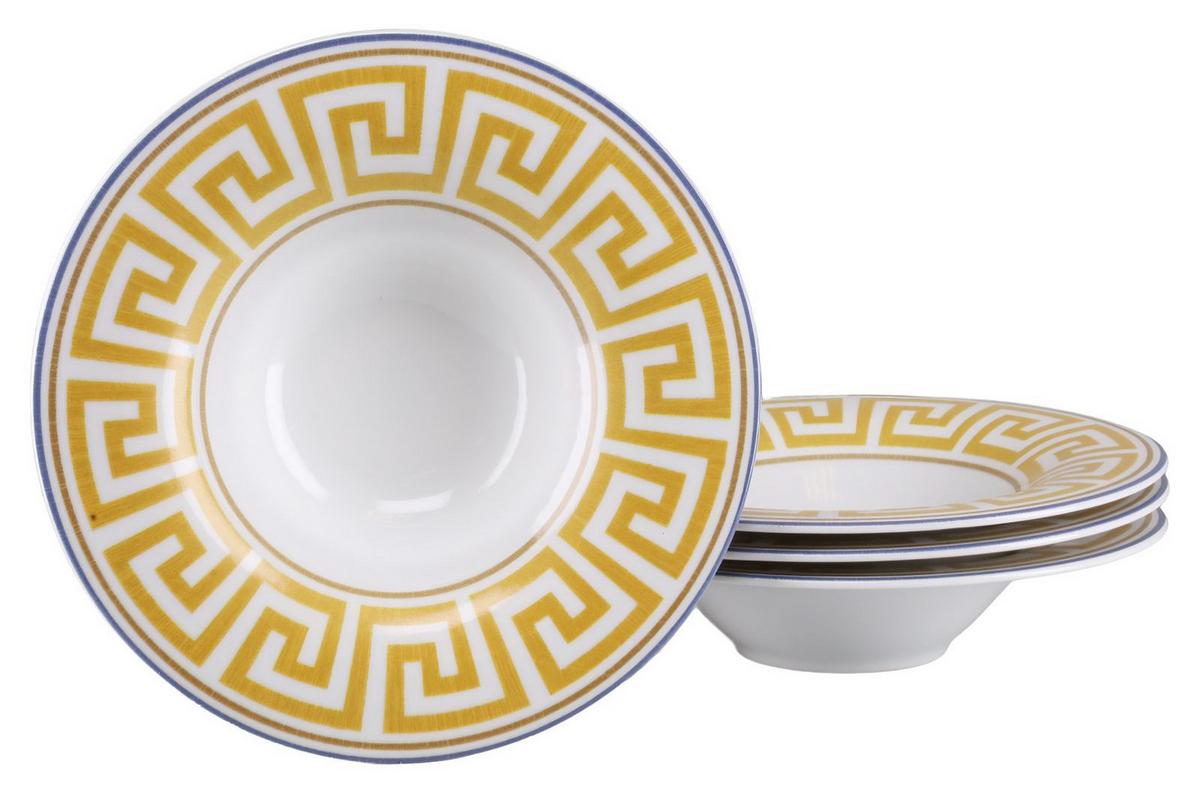 Set Krožnikov Za Testenine Gourmet Athena, 4-Delni - bela/barve medu, Basics, keramika (30cm) - Creatable