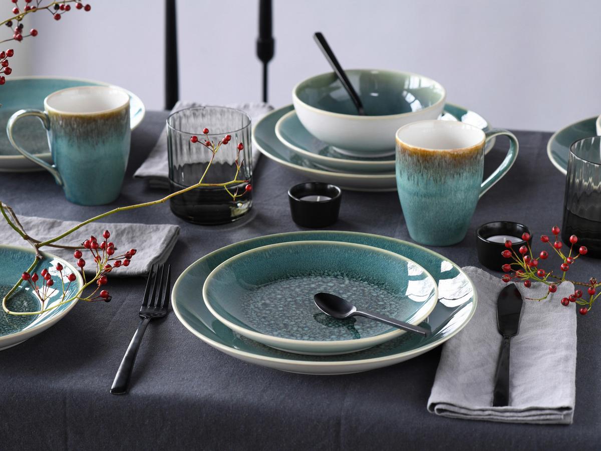 Kombinirani Servis Caldera Grün, 16-Delni - zelena/bela, Basics, keramika - Creatable