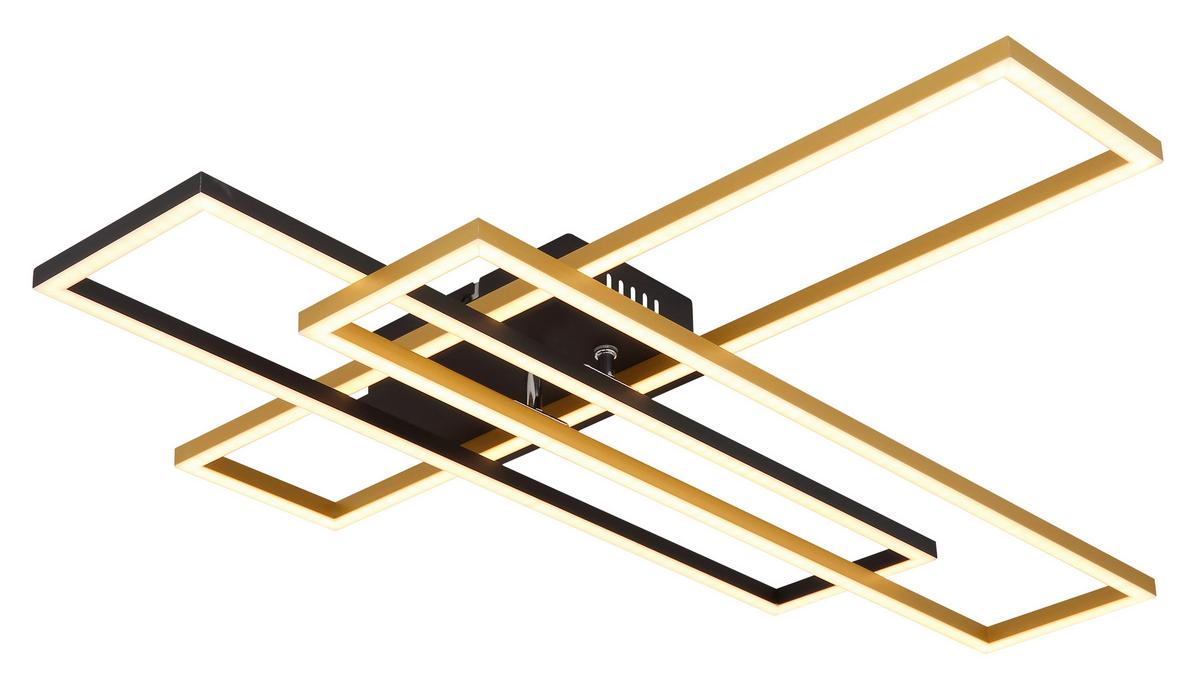 Led Mennyezeti Lámpa 67208-40g - fekete/opál, Design, műanyag/fém (80/60/9.5cm) - Globo