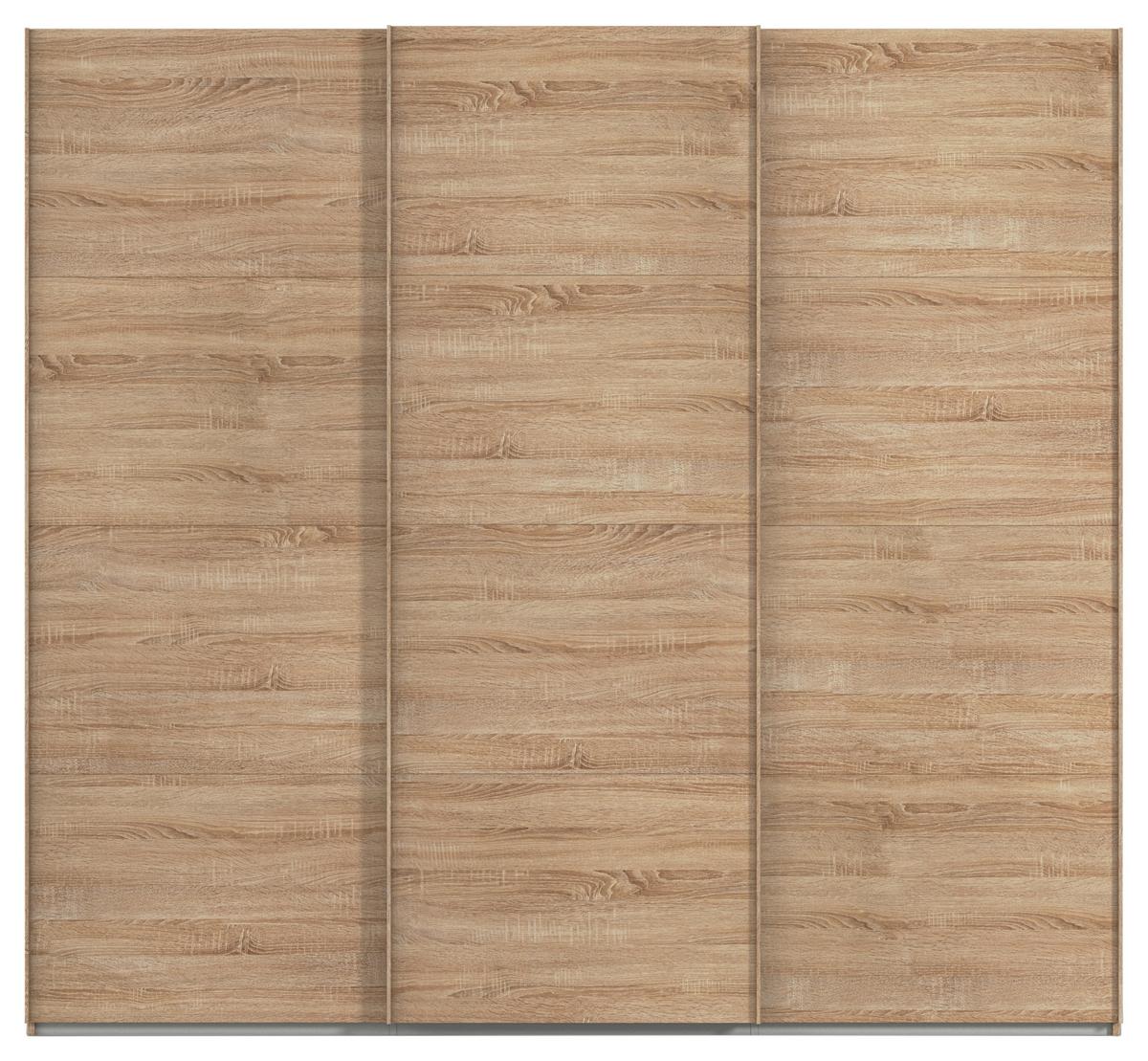 Omara Z Drsnimi Vrati Evelyn, Barva Hrasta - hrast sonoma, Design, umetna masa/leseni material (242/223/68cm) - Novel