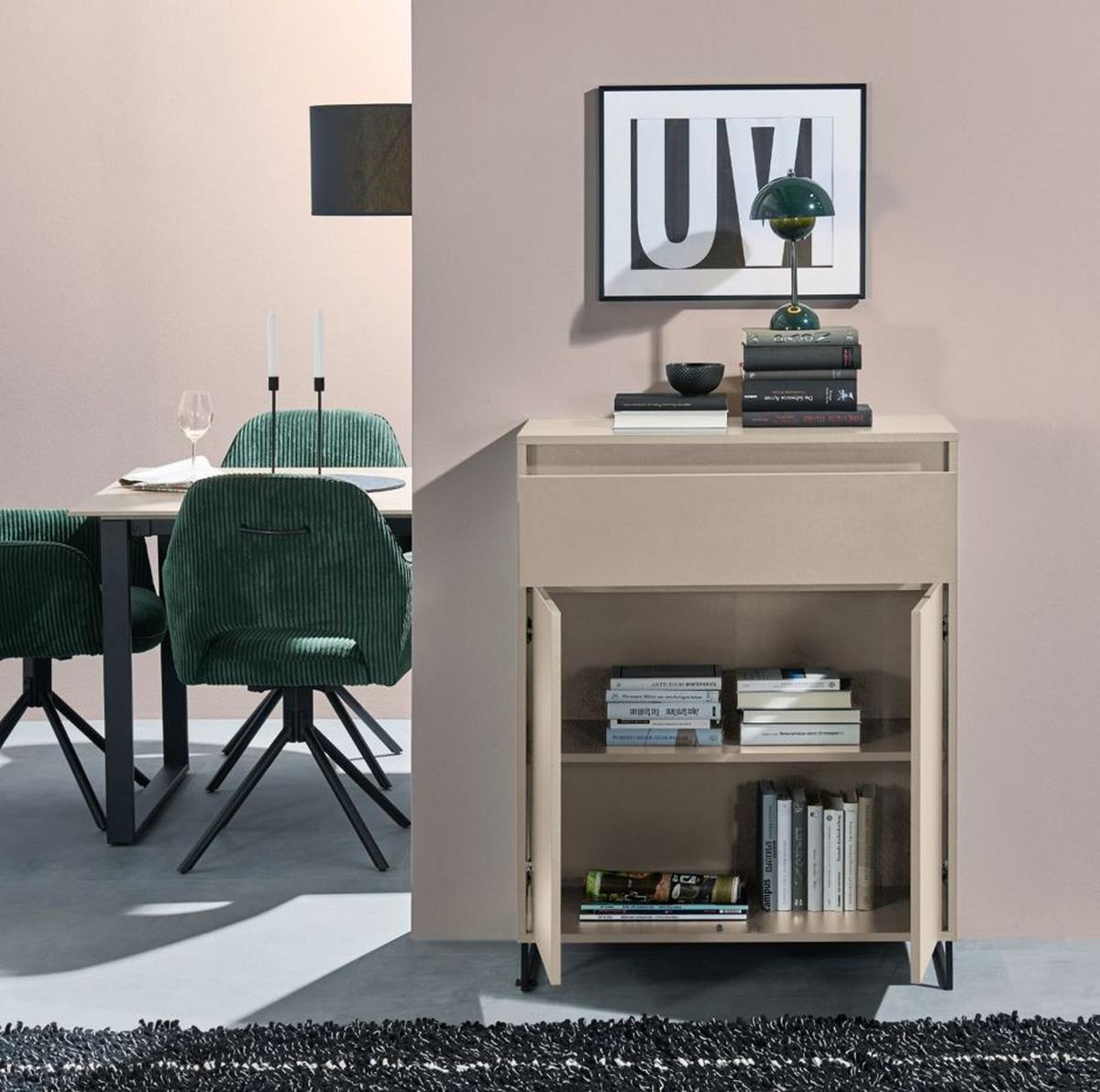 Comodă COLOGNE - cașmir, Design, material pe bază de lemn (80/103/38cm) - Modern Living