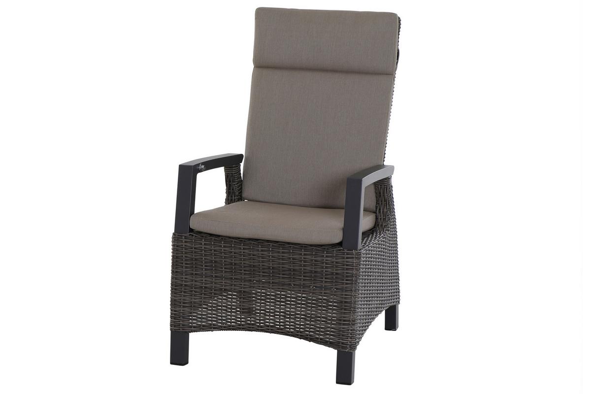 Relaxsessel Corido Grau mit Hocker - Grau, Basics, Keramik/Kunststoff (72/103/83cm) - Siena Garden