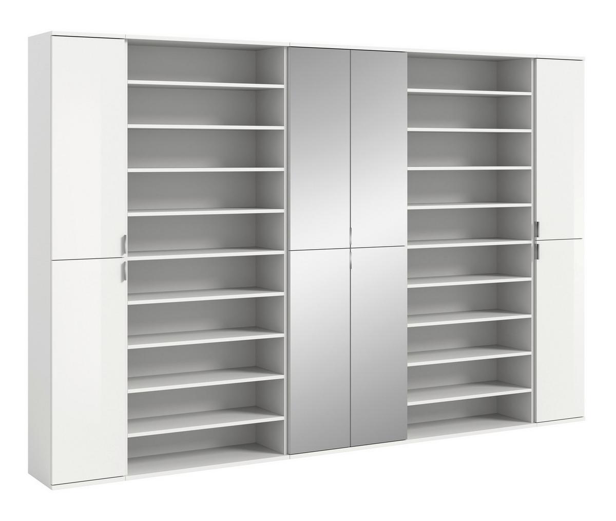 GARDEROBE PROJEKT X - Weiss Hochglanz/Weiss, Design, Holzwerkstoff (281/193/34cm) - Livetastic