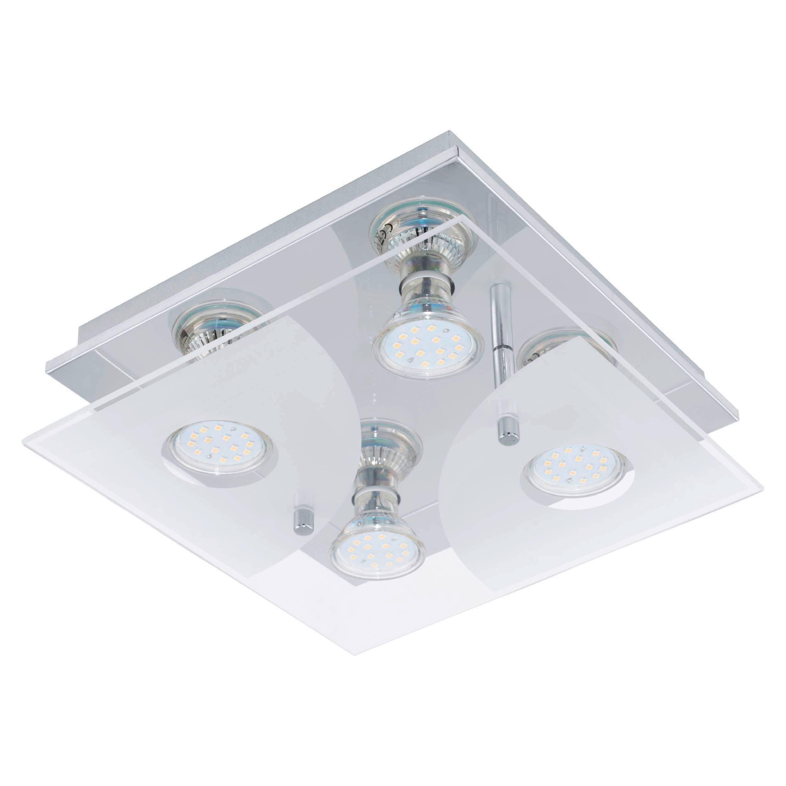 Deckenleuchte 75216* Cabi - Chromfarben/Weiss, Basics, Glas/Metall (25/25/8,5cm) - Eglo