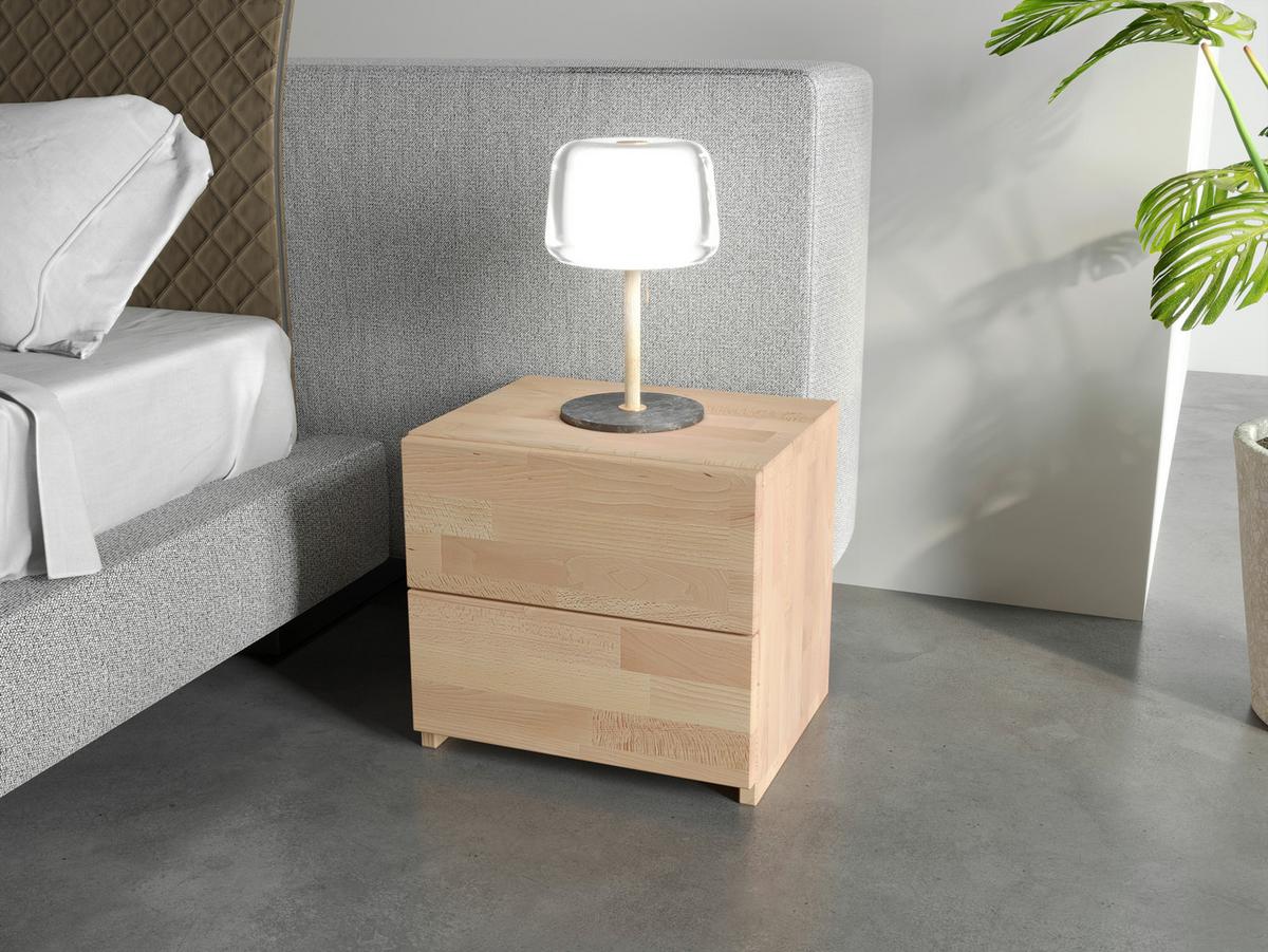 SZAFKA NOCNA PETER 2 - buk twardzielowy, Natur, drewno (40/37/33cm) - MID.YOU