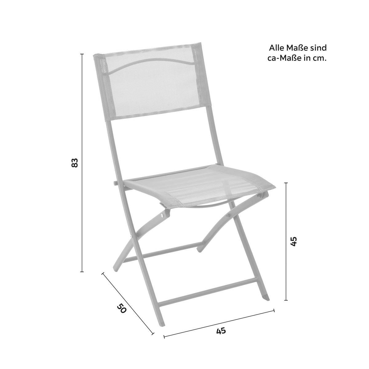 Gartenstuhl Rüdiger Grau aus Stahl - Anthrazit/Hellgrau, Kunststoff/Textil (45/83/50cm) - Mömax