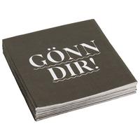 Cocktailserviette Linda in Schwarz ca. 25x25 - Weiss/Schwarz, Konventionell, Papier (25cm)