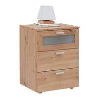 Noćni Ormarić Xeno - bijela/srebrne boje, Konvencionalno, staklo/drvni materijal (45/60/40cm) - Modern Living