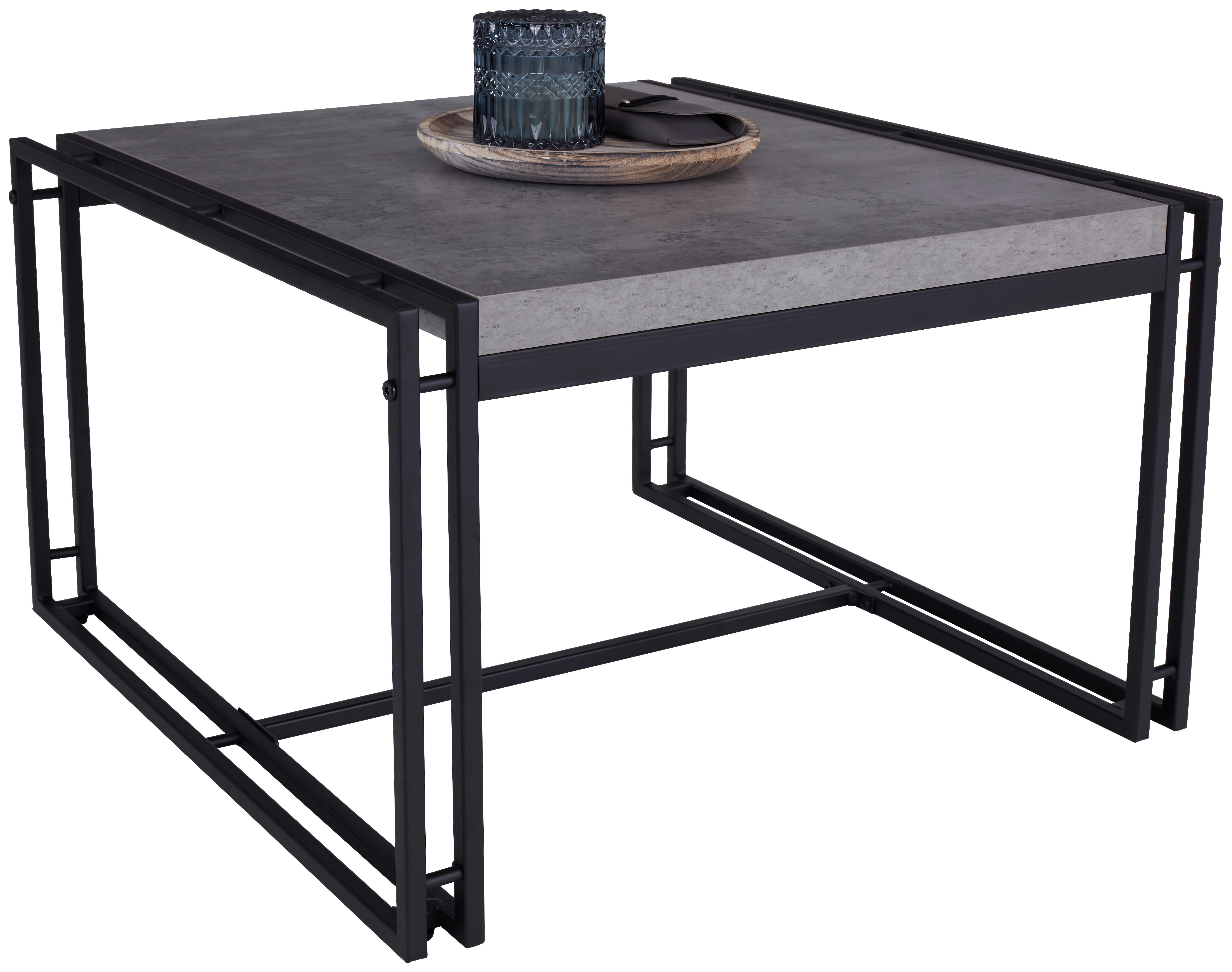 Klubska Miza Bistro, Siva, Črna - siva/črna, Moderno, kovina/umetna masa (72/45/72cm)