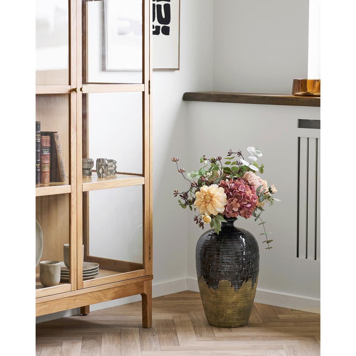 Vase Braun/Dunkelblau - Braun/Dunkelblau, Basics, Keramik (27/44,5cm)