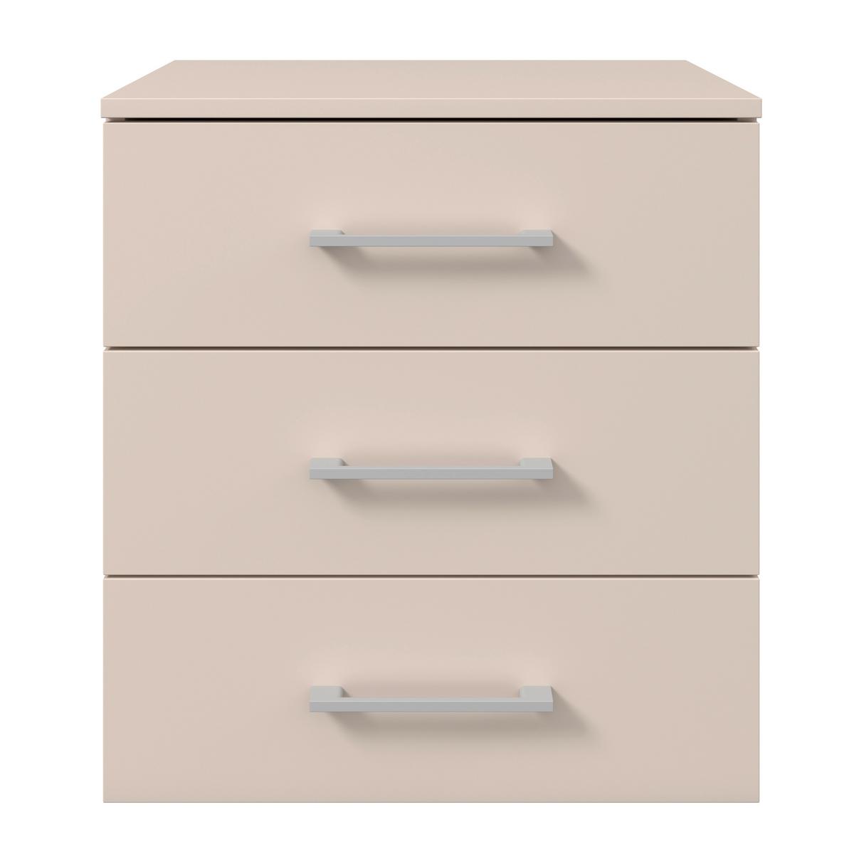 Nachtkästchen Vivaldi Kaschmirfarben - Kaschmir/Chromfarben, KONVENTIONELL, Holzwerkstoff/Metall (53/58/40cm) - Mömax