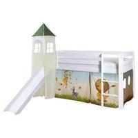 Spielbett "Kasper",aus Kiefer, multicolor/weiß - Multicolor/Weiß, Natur, Holz (90/200cm) - MID.YOU