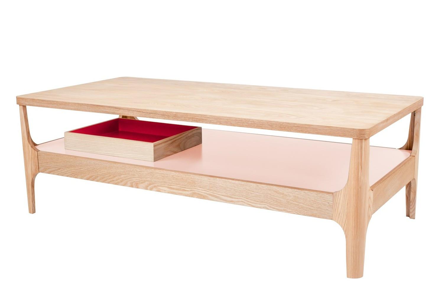 Beistelltisch Avery Iii Esche / Rosa - Hellrosa/Eschefarben, Design, Holz (120/40/60cm) - Kayoom