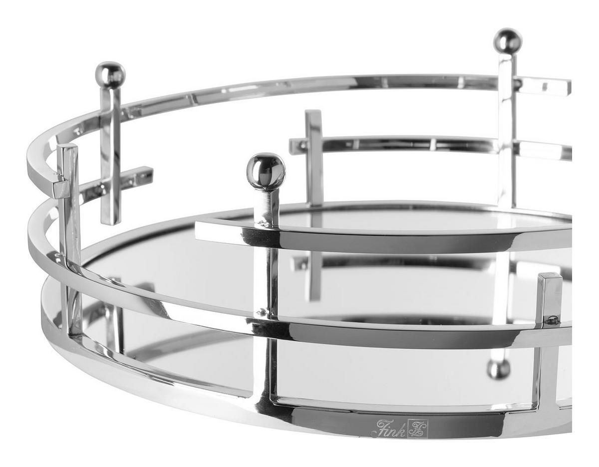 ŚWIECZNIK 145222 - kolor srebrny, Basics, metal/szkło (42/19,5cm) - Fink