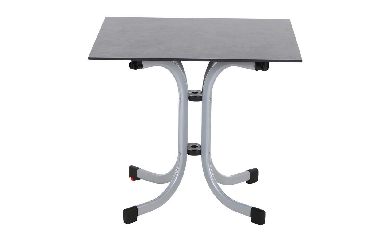 GARTENKLAPPTISCH K95706 - Anthrazit/Silberfarben, KONVENTIONELL, Holz/Kunststoff (80/80/71cm) - Siena Garden