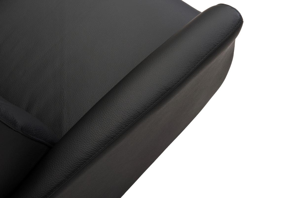 Relaxsessel Schwarz - Modern, Leder/Metall (73/106/82cm) - Premium Living