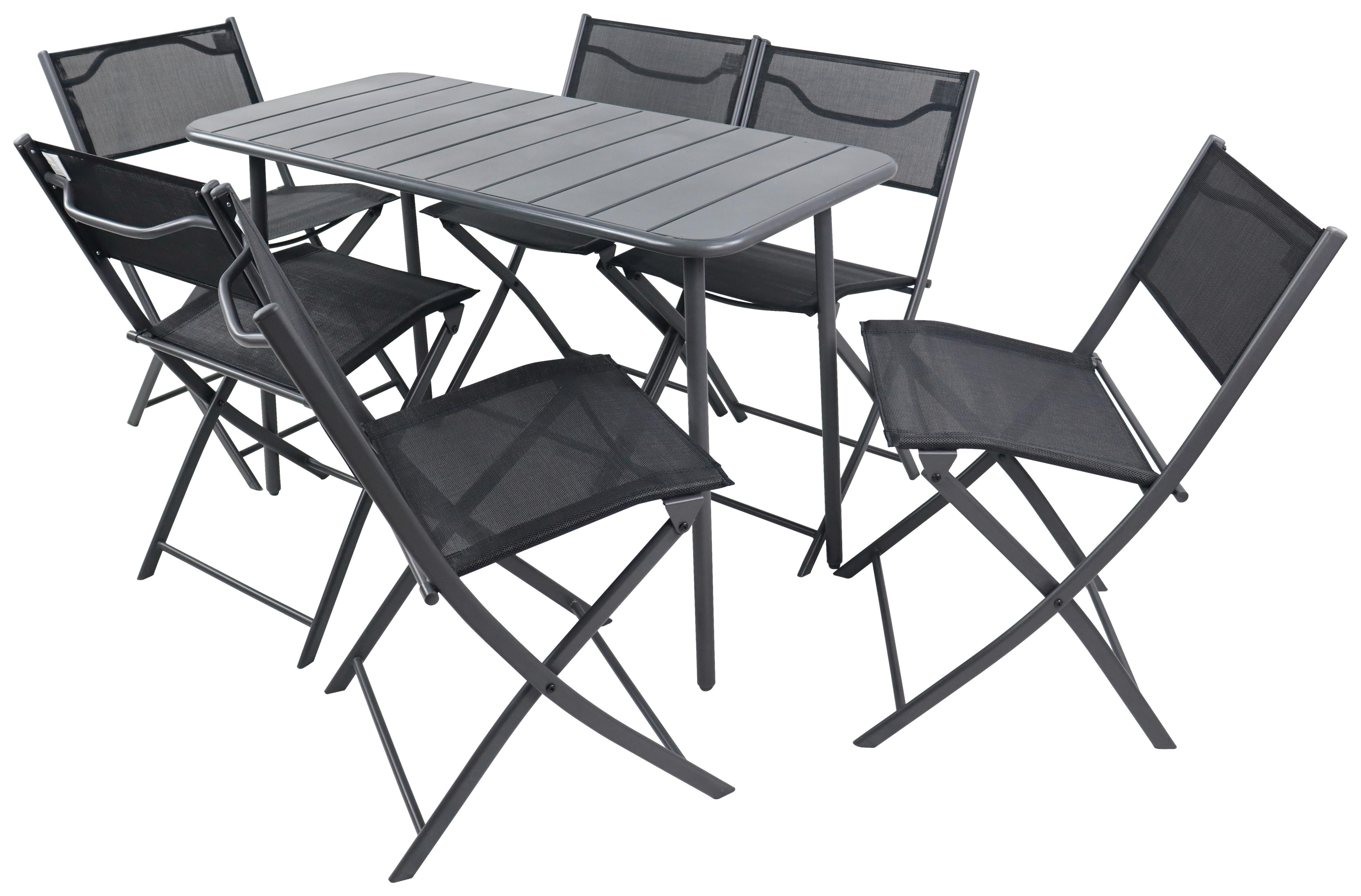 Vrtni Set Sumila, Črna, 7-Delno - črna, Moderno, kovina/umetna masa - Ambia Garden