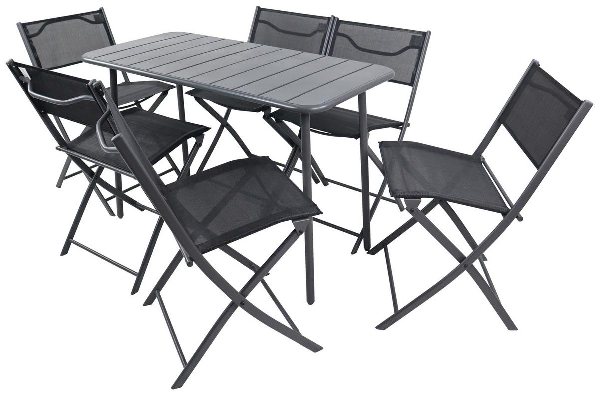 Vrtni Set Sumila, Črna, 7-Delno - črna, Moderno, kovina/umetna masa - Ambia Garden