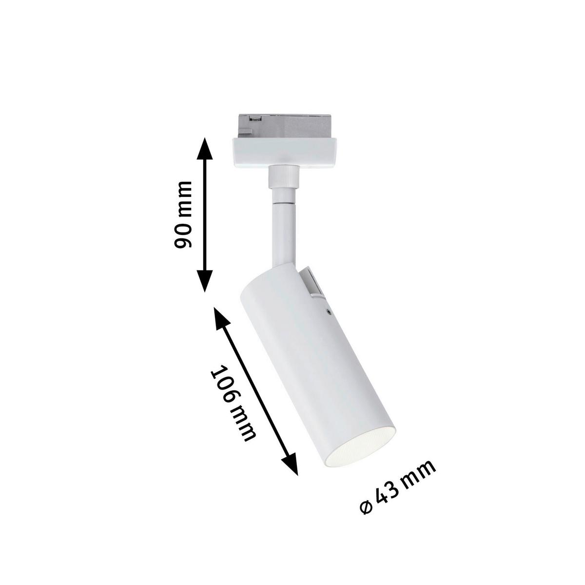 Schienensystem-Strahler Spot Tubo in Weiß max. 5 Watt - Weiß, Basics, Kunststoff/Metall (4,2/4,2/19,6cm) - Paulmann