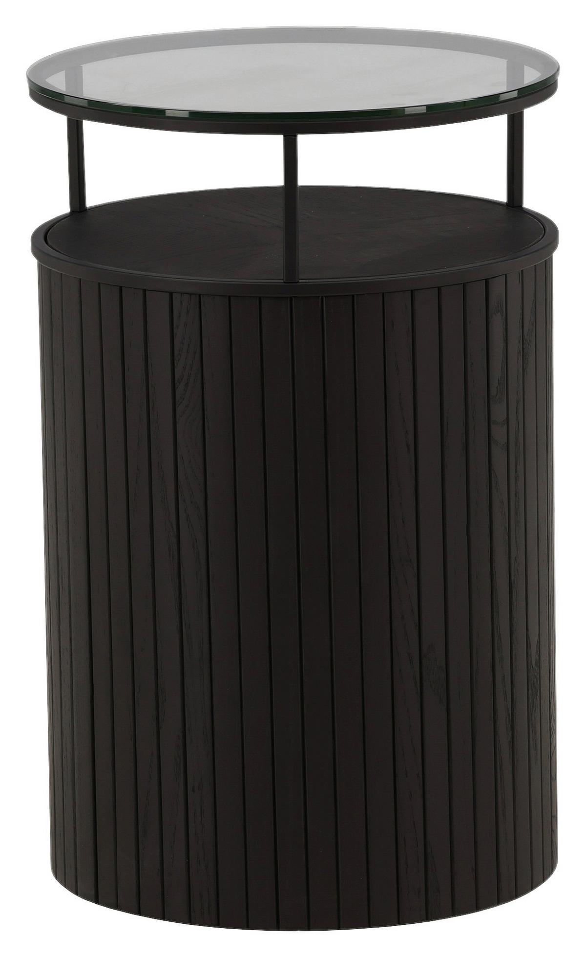 BEISTELLTISCH BOVALL - Schwarz, Design, Glas/Holz (37/37/58cm) - Livetastic
