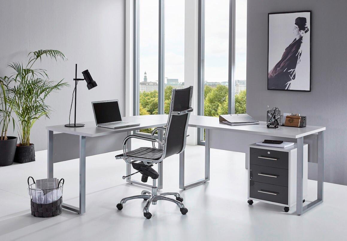 Büro Office Edition Set 1 Grau - Anthrazit Hochglanz/Grau, MODERN, Holzwerkstoff - MID.YOU