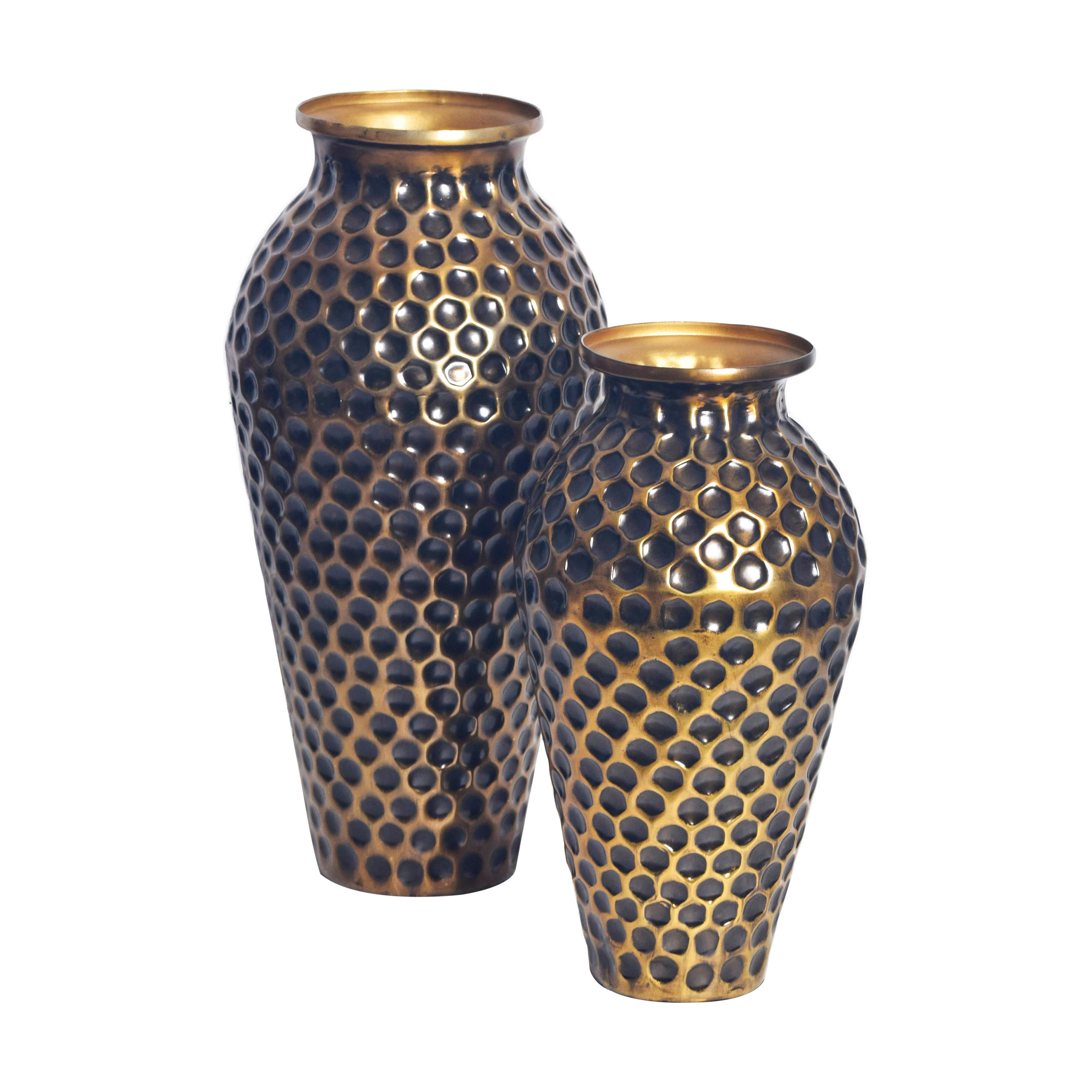 DEKOVASE DEKOVASE 2ER SET GOLD - Goldfarben, Design, Metall (26/51/26cm) - Livetastic