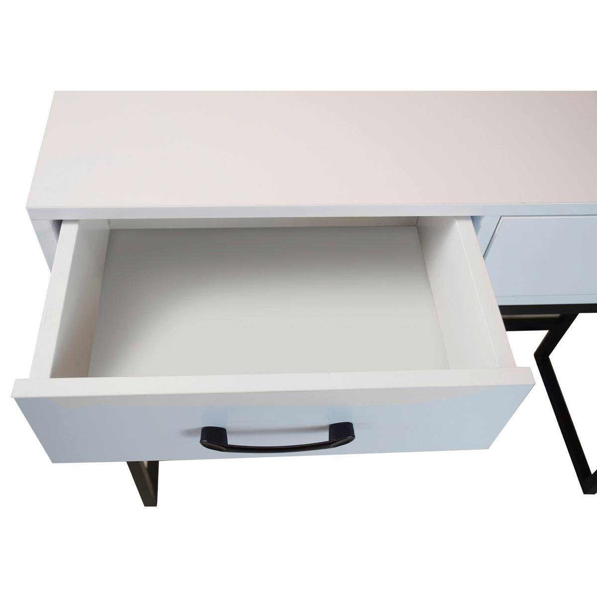 Konsolentisch Narvik in Weiss - Weiss/Schwarz, Modern, Holzwerkstoff/Metall (80/75/30cm) - Mömax