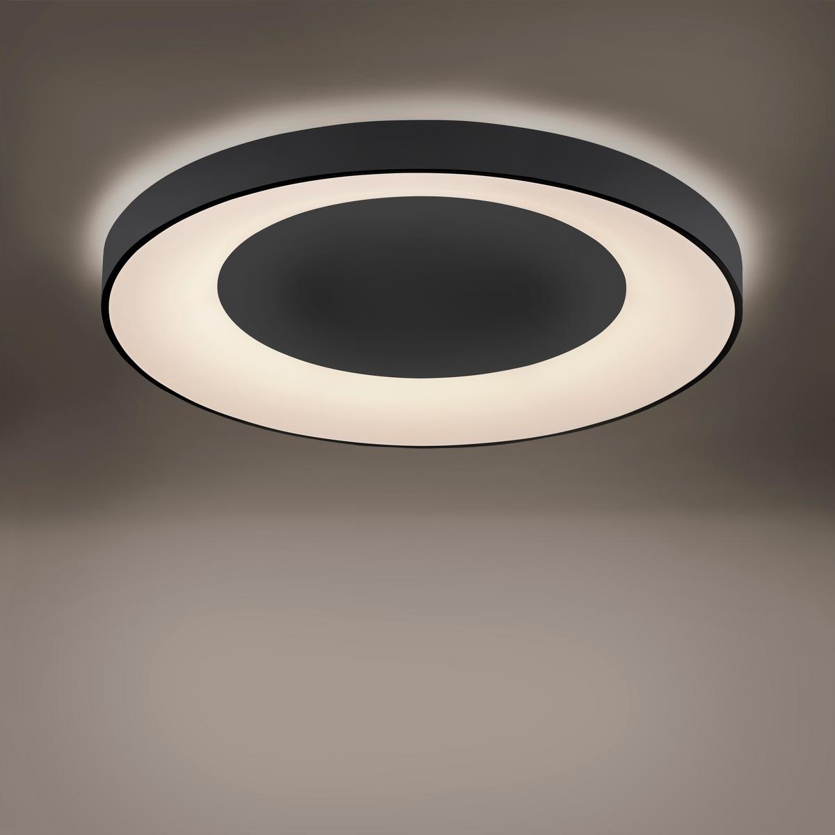 LED-Deckenleuchte Anika Anthrazit max. 60 Watt - Anthrazit, Basics, Kunststoff/Metall (70/70/7,7cm)