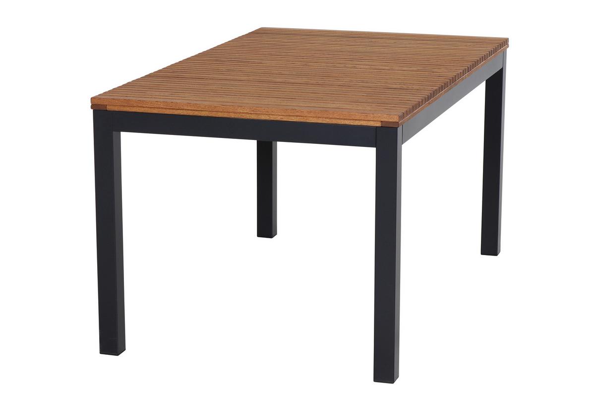 GARTENTISCH N86395 - Anthrazit/Robinienfarben, KONVENTIONELL, Holz/Metall (160/90/76cm) - Siena Garden