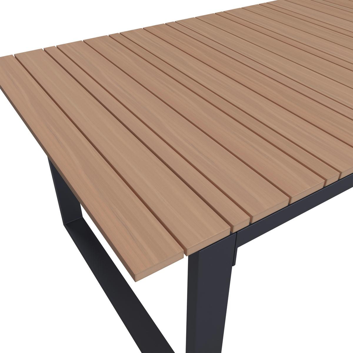 Kerti Étkezőgarnitúra Helen - fekete/tíkfa színű, Modern, műanyag/textil (330/198/88cm) - Bessagi Garden