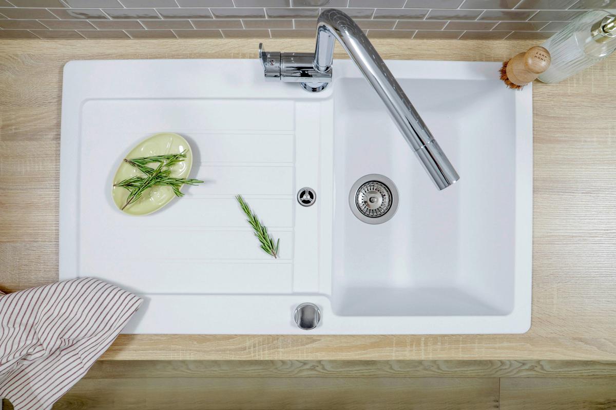 Pomivalno Korito Austin, 86x50cm - bela, Design, kamen (86/21/50cm) - Respekta