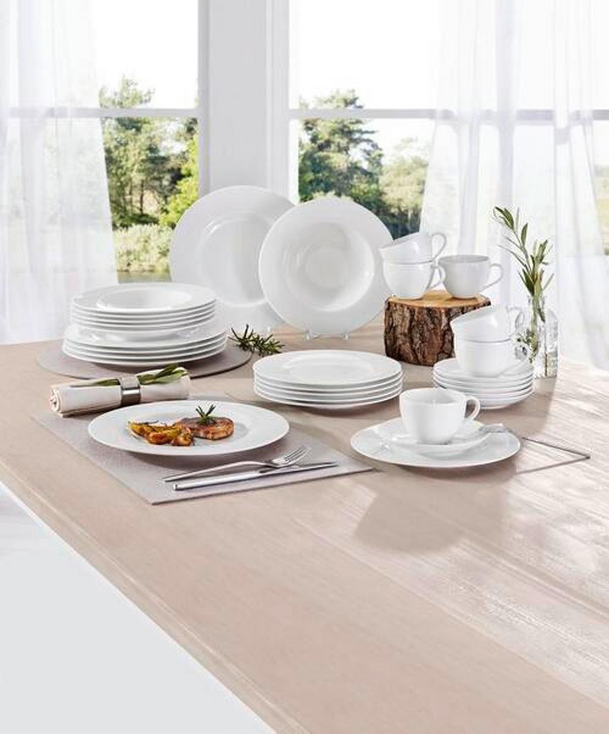 SERWIS OBIADOWO-ŚNIADANIOWY ROVANIEMI VILLEROY & BOCH - biały, Basics, ceramika (39,4/39,4/33,8cm) - Villeroy & Boch