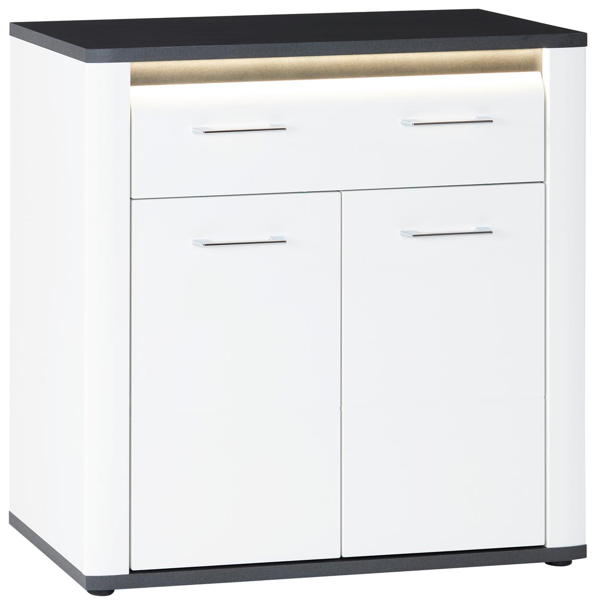 Komoda Alassio - barve kroma/črna, Moderno, kovina/umetna masa (85/86,2/37,6cm) - Mömax