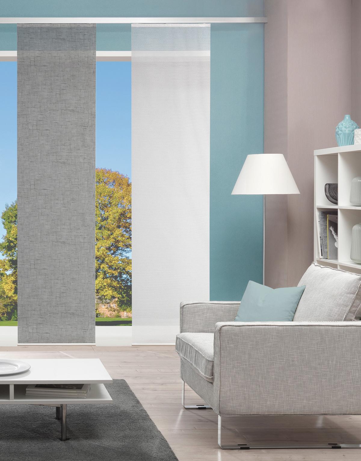 ZASŁONA PANELOWA PIVE - szary, Basics, tkanina (60/260cm)