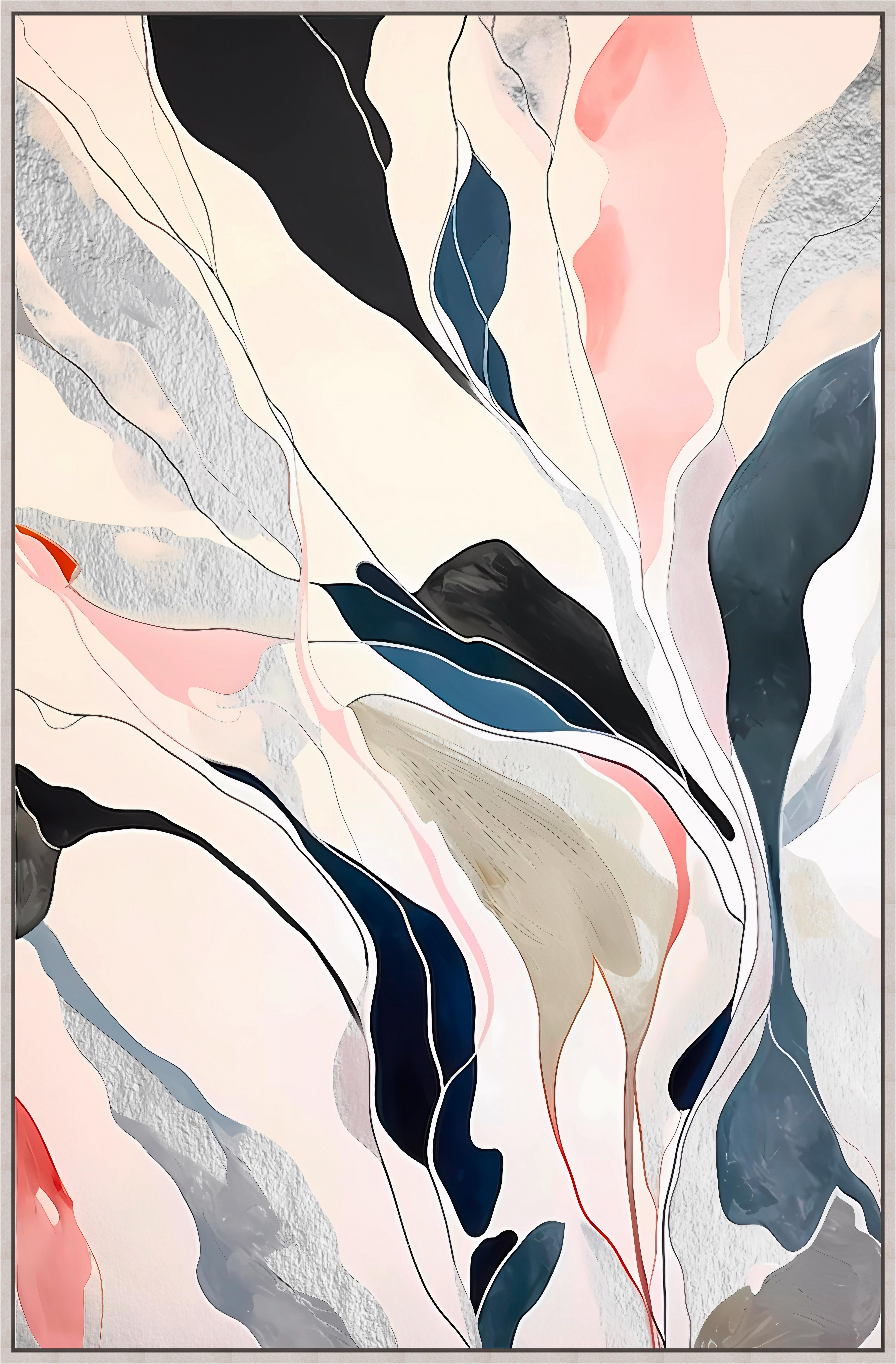Keilrahmenbild Lotta ca. 60x90cm - Blau/Blaugrau, MODERN, Holzwerkstoff/Kunststoff (60/90cm) - Premium Living
