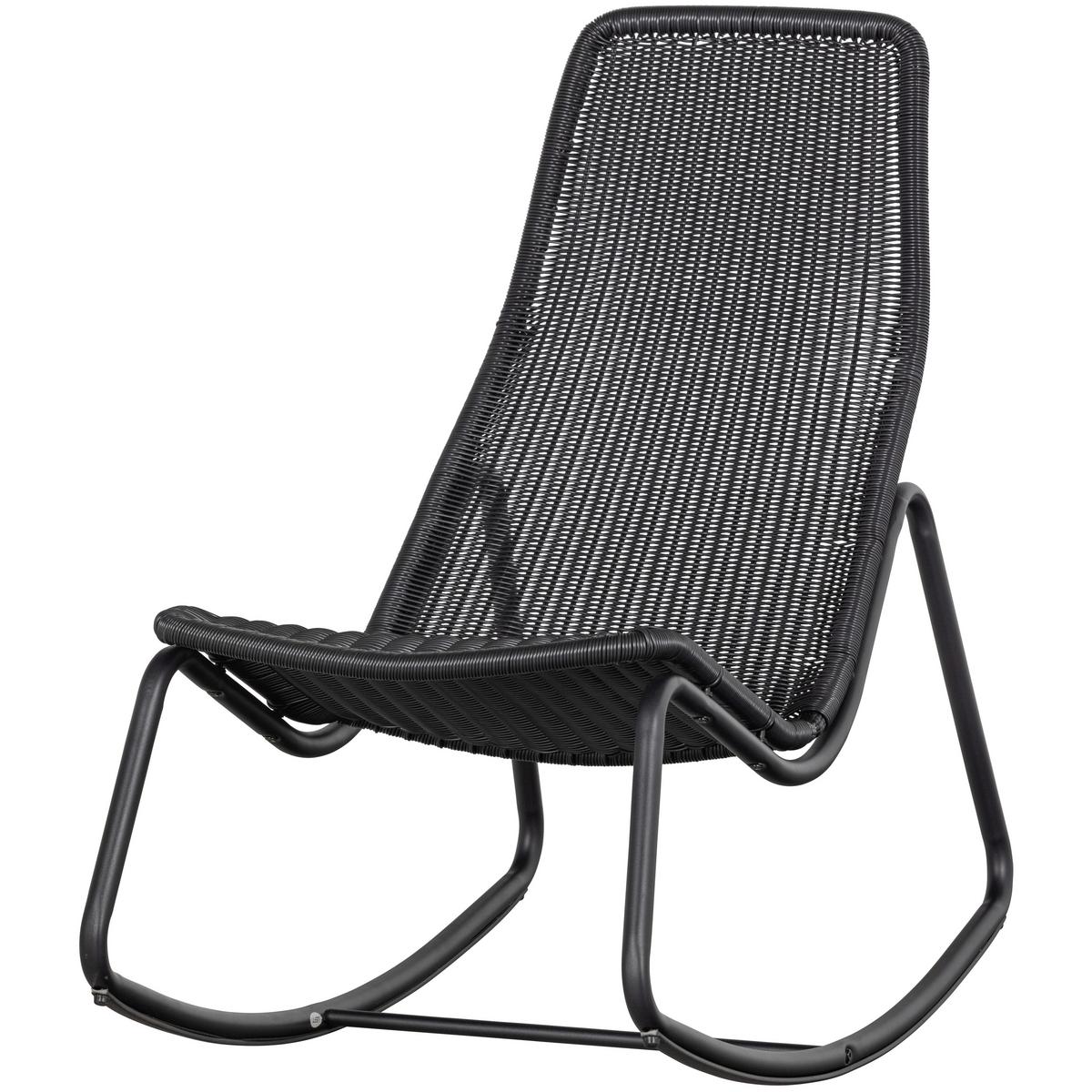 Schaukelstuhl Tom Schwarz - Schwarz, Design, Textil/Metall (51/97/95cm) - Gardenson