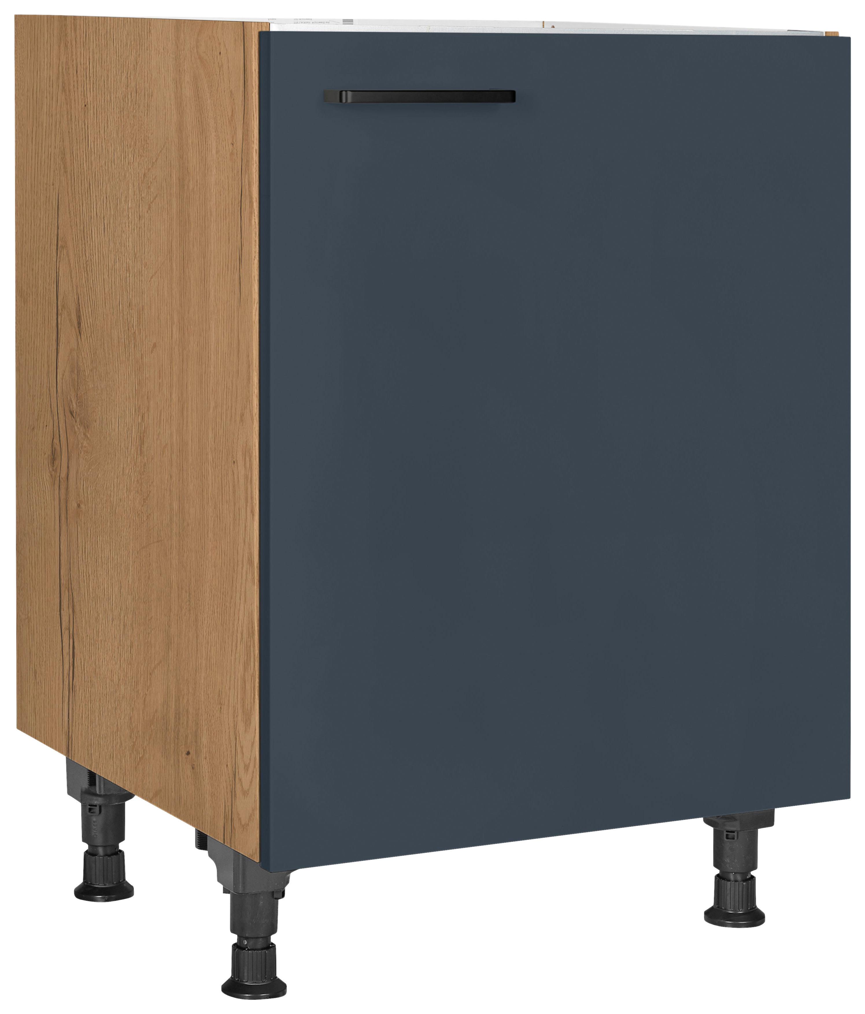 Spülenunterschrank Easytouch Blau - Blau/Eichefarben, MODERN, Holzwerkstoff/Metall (60/57/56cm) - Nobilia