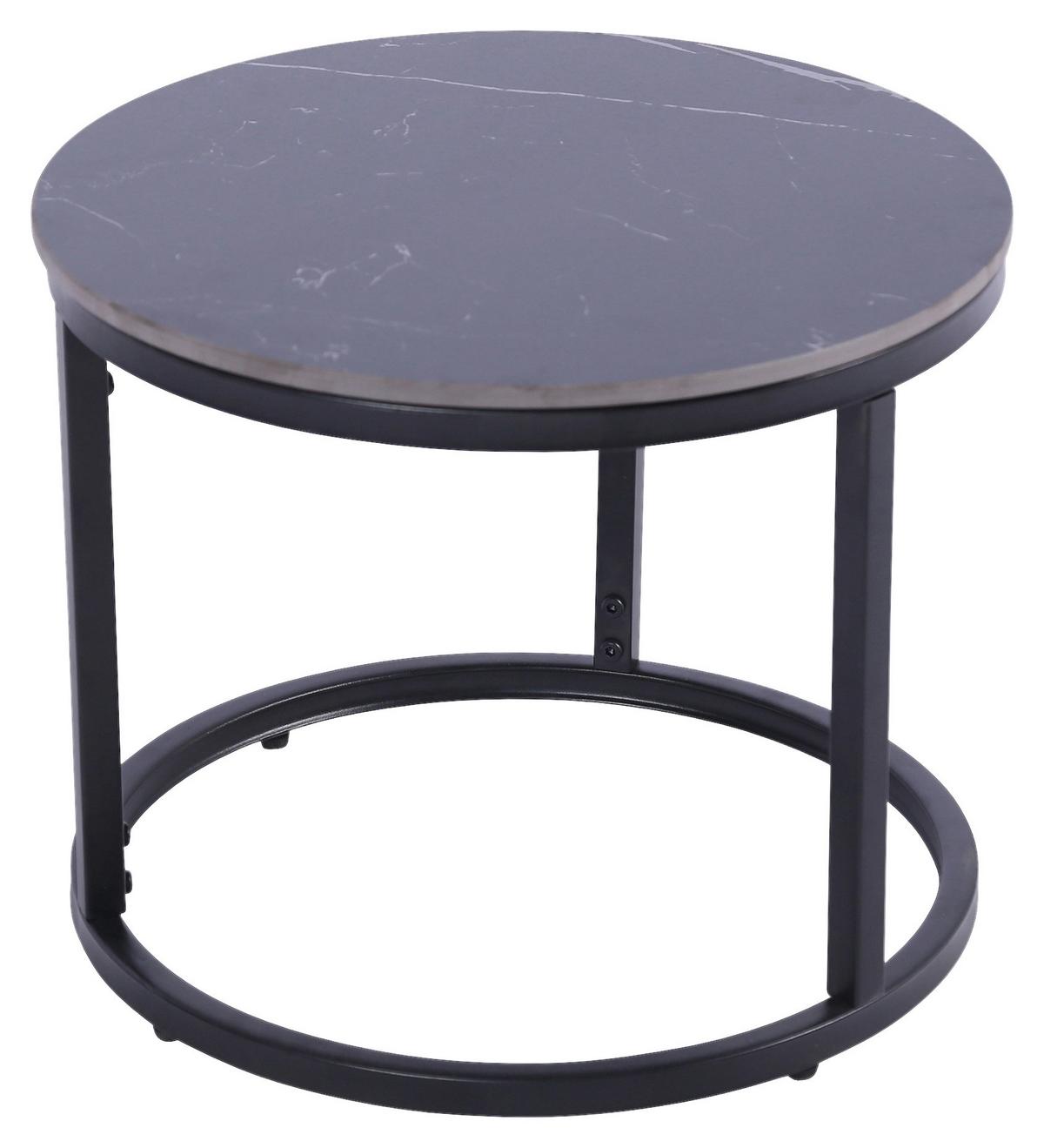 Klubska Miza Seoul, Črna - črna, Moderno, kovina/keramika (75/45/75cm)