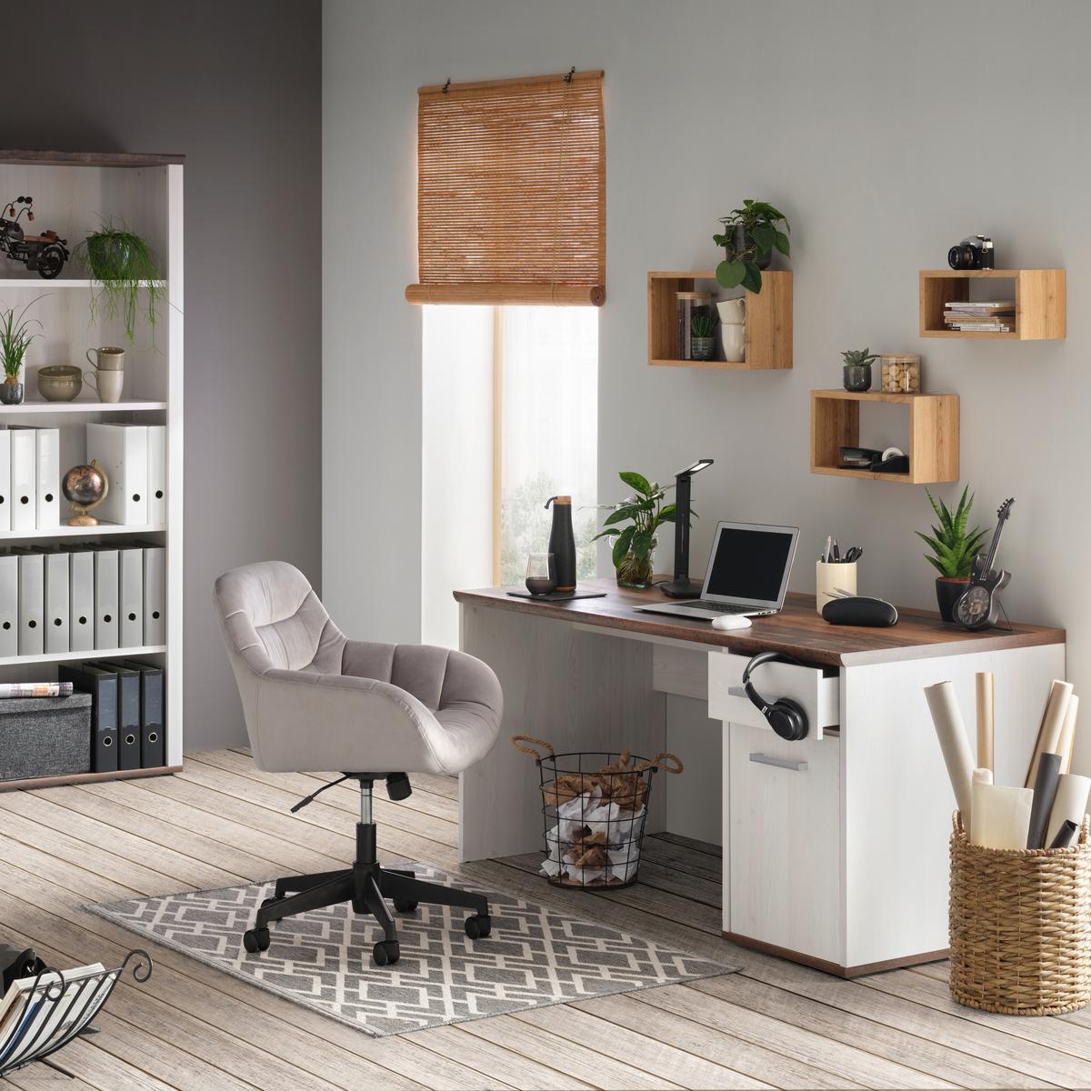 Drehstuhl in Grau - Schwarz/Grau, Modern, Holz/Kunststoff (60/91/64cm) - Mömax