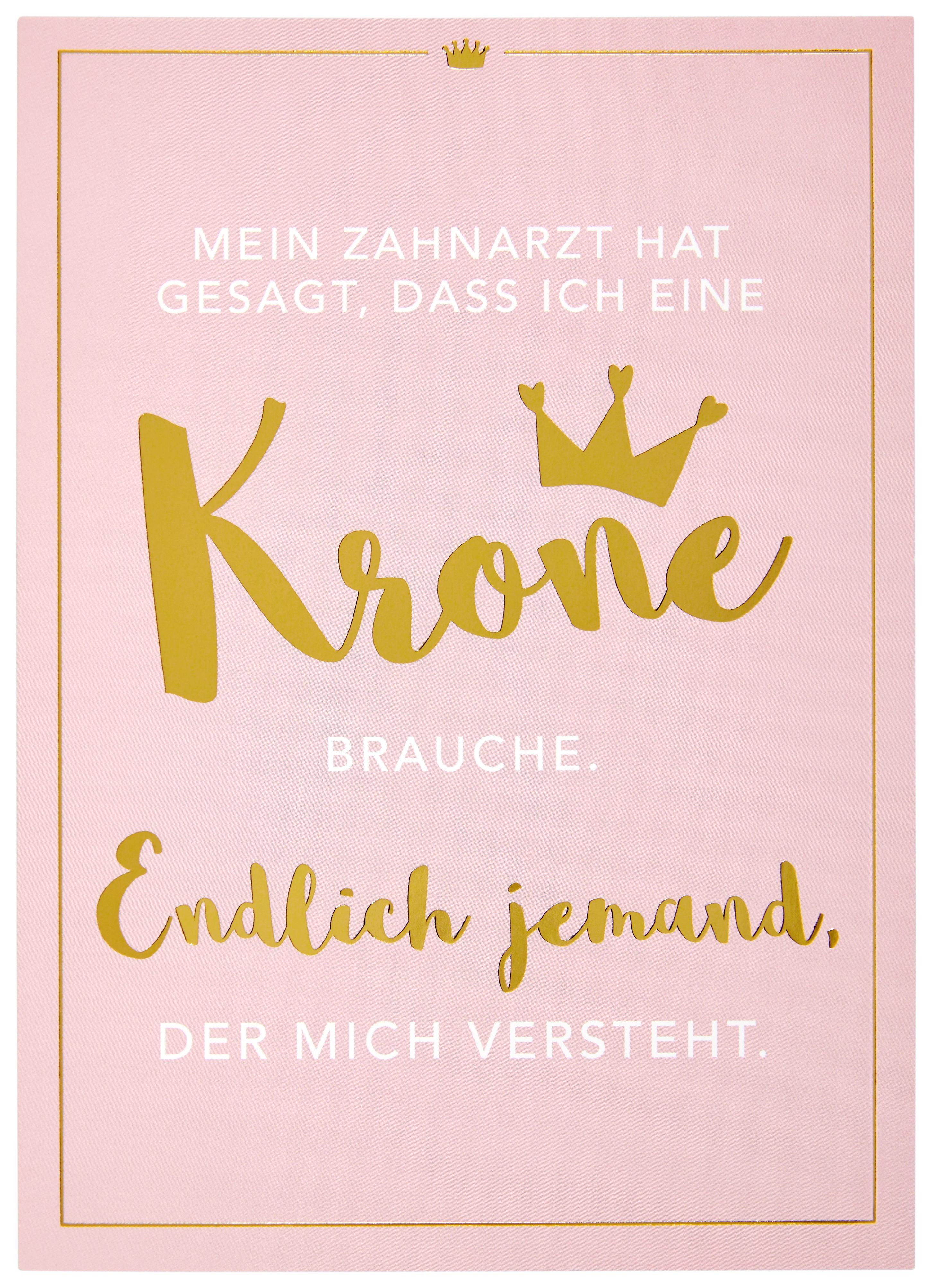 Postkarte Vollzeitprinzessin in Rosa - Goldfarben/Rosa, Papier (10,5/14,8cm) - Vollzeitprinzessin
