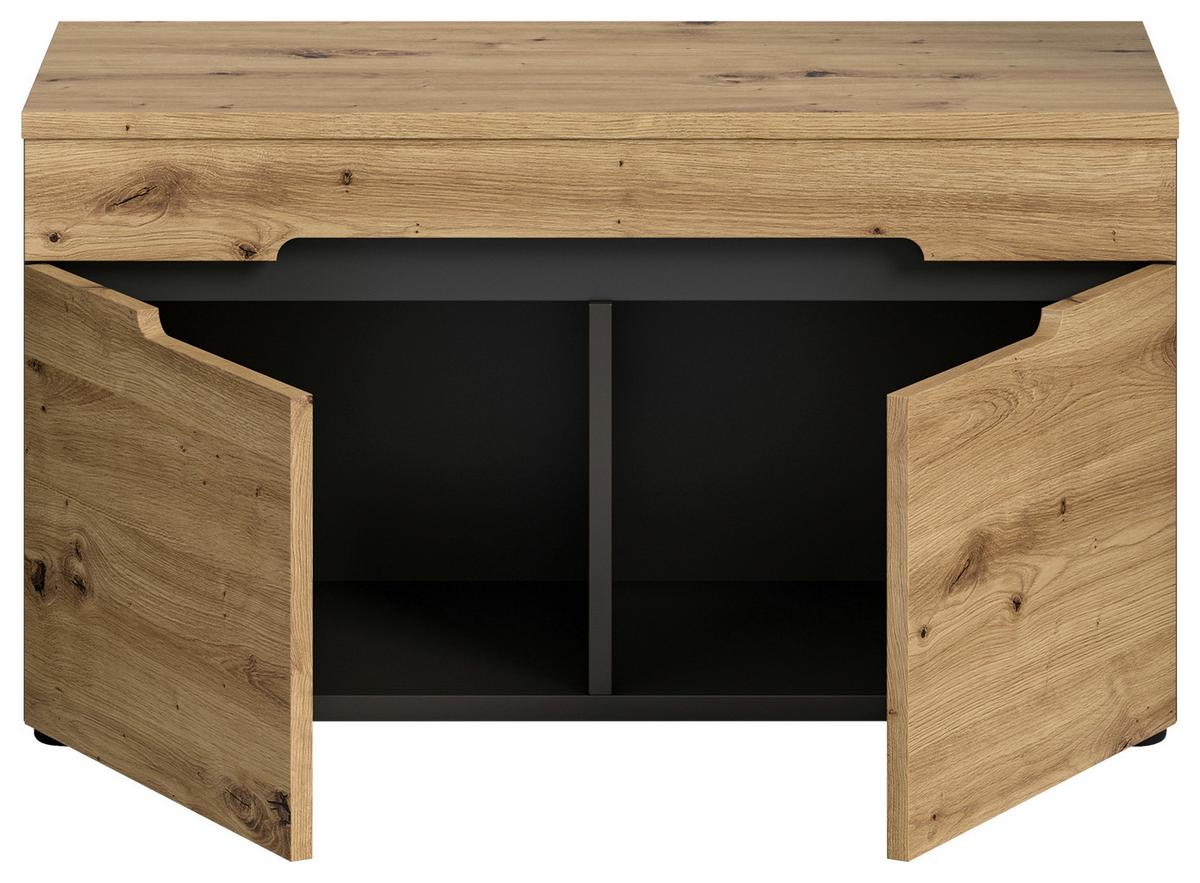 Sitzbank Canu ca.80x45x37cm Eiche Dekor,Grau - KONVENTIONELL, Holzwerkstoff (80/45/37cm) - MID.YOU