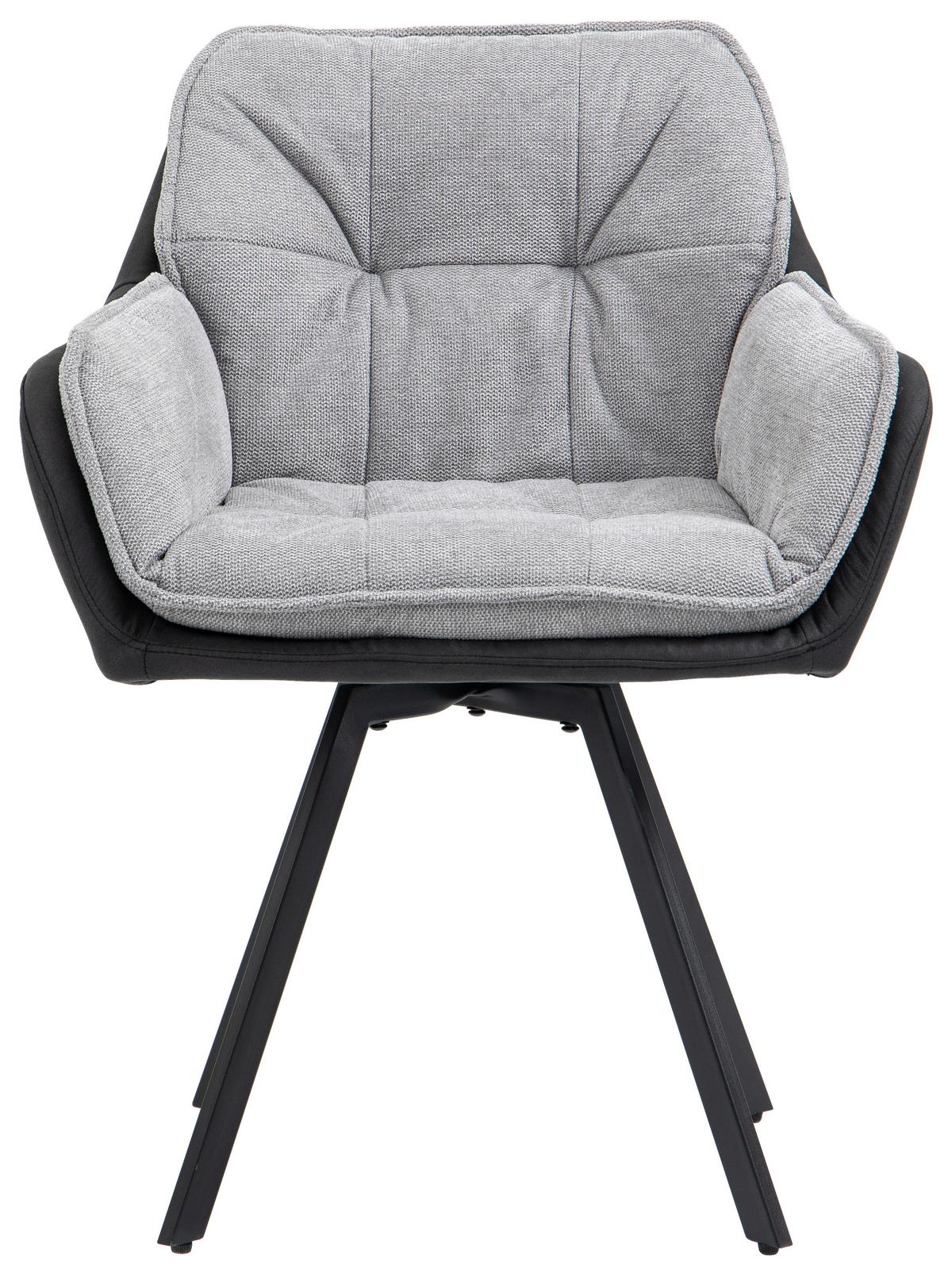 KRZESŁO Z PODŁOKIETNIKAMI LUKAS - antracytowy/czarny, Design, metal/tkanina (61/89/62cm) - Novel