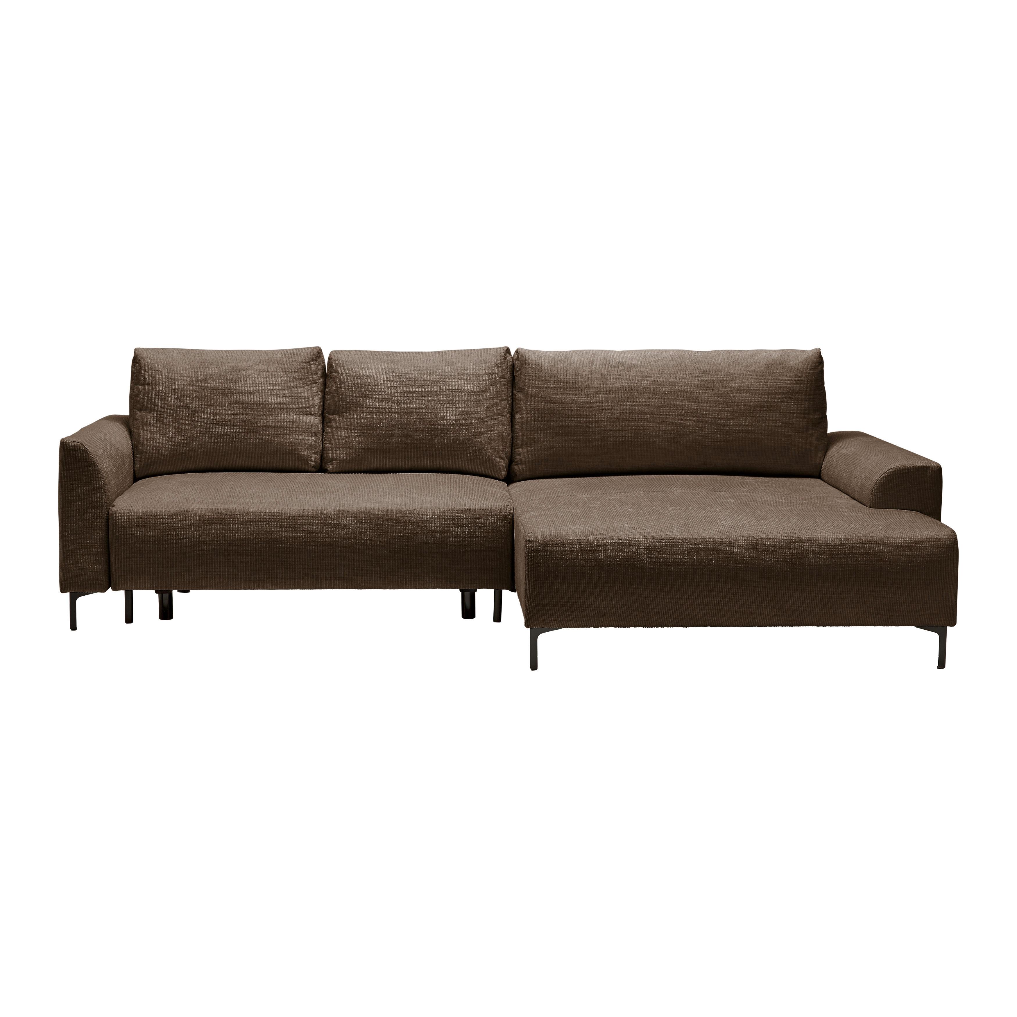 Ecksofa Integra Fango - Fango/Schwarz, Textil/Metall (294/81-93/170cm) - Mömax