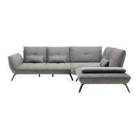 Wohnlandschaft Grau - Schwarz/Grau, Modern, Holzwerkstoff/Textil (310/93/250cm) - Premium Living