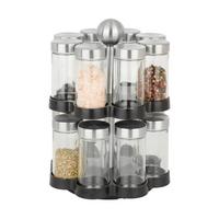 Gewürzkarussell Spicey 16-teilig - Edelstahlfarben/Transparent, Glas/Kunststoff (18,3/26,3cm) - Mömax